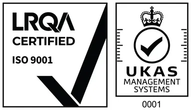 LRQA certified ISO 9001, UKAS accredited management systems